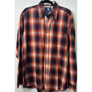 VINTAGE Twenty X 20X Shirt Adult L Yellow Plaid Button Up Cotton Western A40